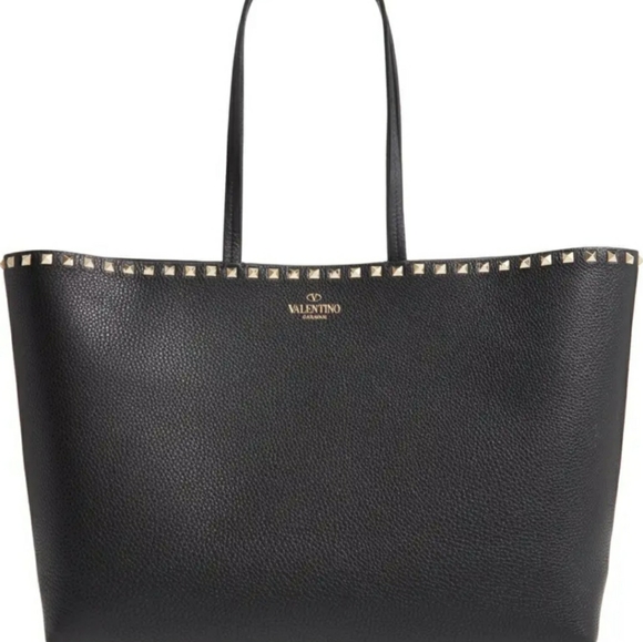 SOLD - VALENTINO Rockstud Large Tote in Black - Picture 1 of 6